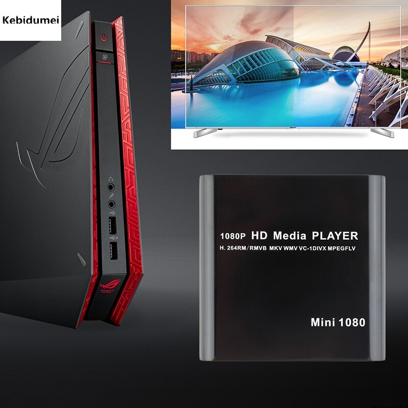 Kebidu mini hdmi 1080p usb externe hdd-speler met sd mmc-kaartlezeruitgang ondersteunt usb/sd mkv/rm/rmvb