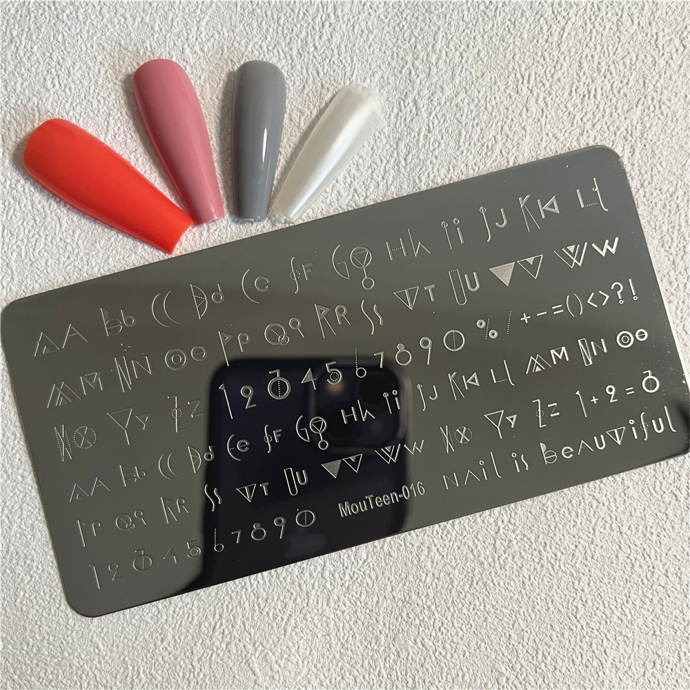 Gothic Alphabet Stamping Plate Gothic Letter Nail Plate Art Letters Nail Stamp Plate Mouteen-014