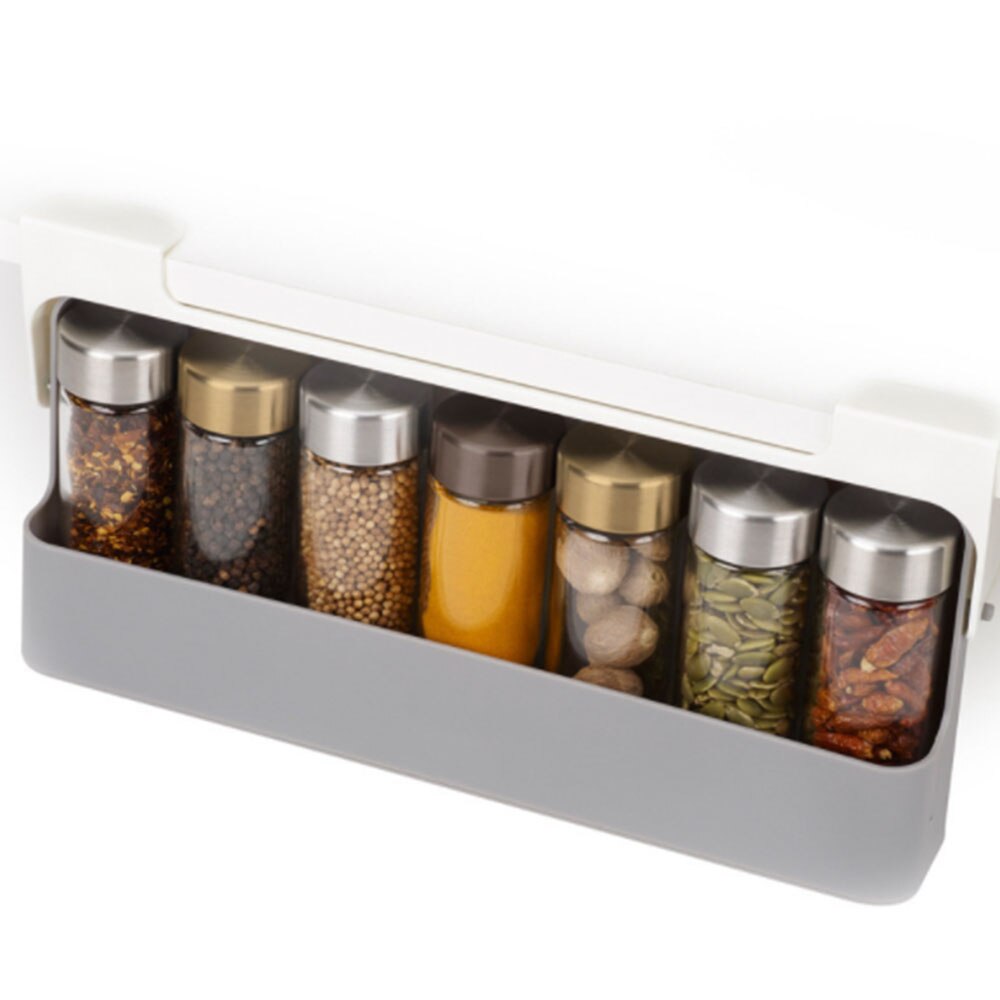 Kruidenrek Lade Insert Keuken Kruiden Fles Trek Lade Opknoping Onder Bureau Kruiderij Jar Opslag Bespaar Ruimte Organizer