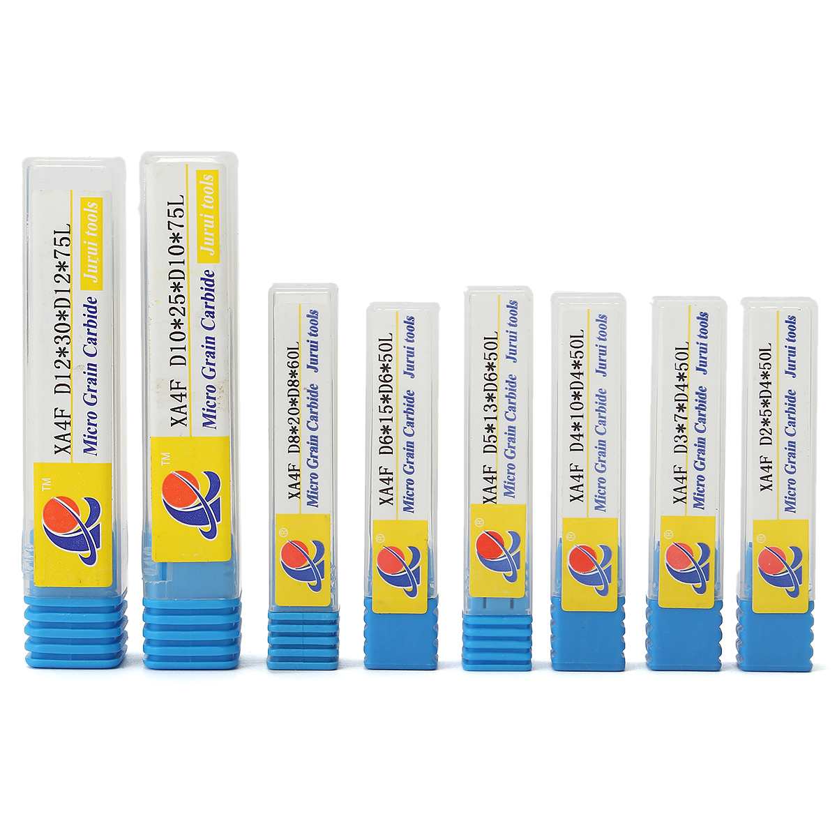 8 Stks/set 4 Fluiten Carbide End Mill Set Wolfraam Staal Base Metalen Frees Tool Cnc 2-12 Mm met Blue Case