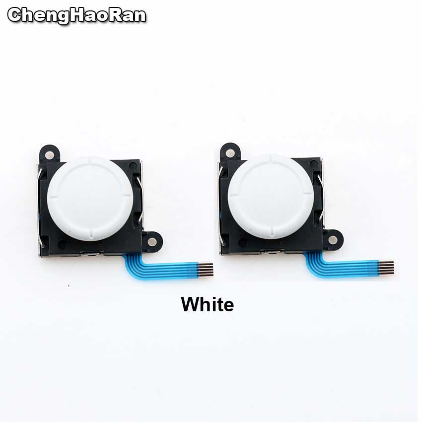 ChengHaoRan 1Pair 3D Analog Joystick Thumb Sticks Sensor Replacements For Nintendo Switch NS NX Joy Con/Switch Lite Controller: D--White