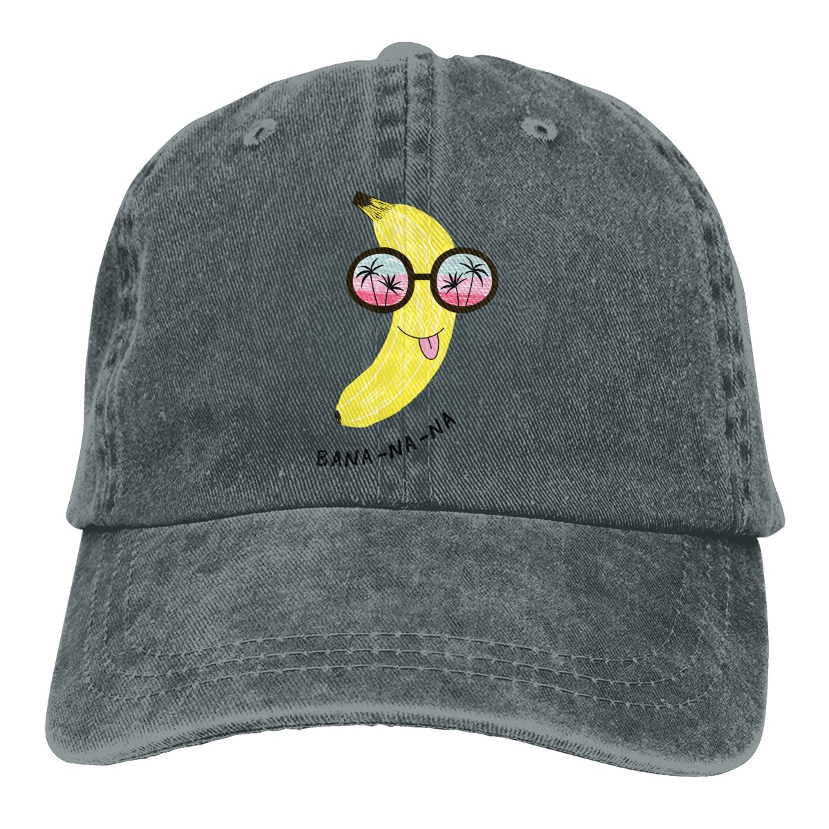Lustige Banane in Sonnenbrille retro Baseball Kappe Cowboy-Hütte Ausgestattet Deckel Snapback Hütte für Männer Frauen Beiläufige Kappe Sonnenhut außen Kappe: dunkel Grau