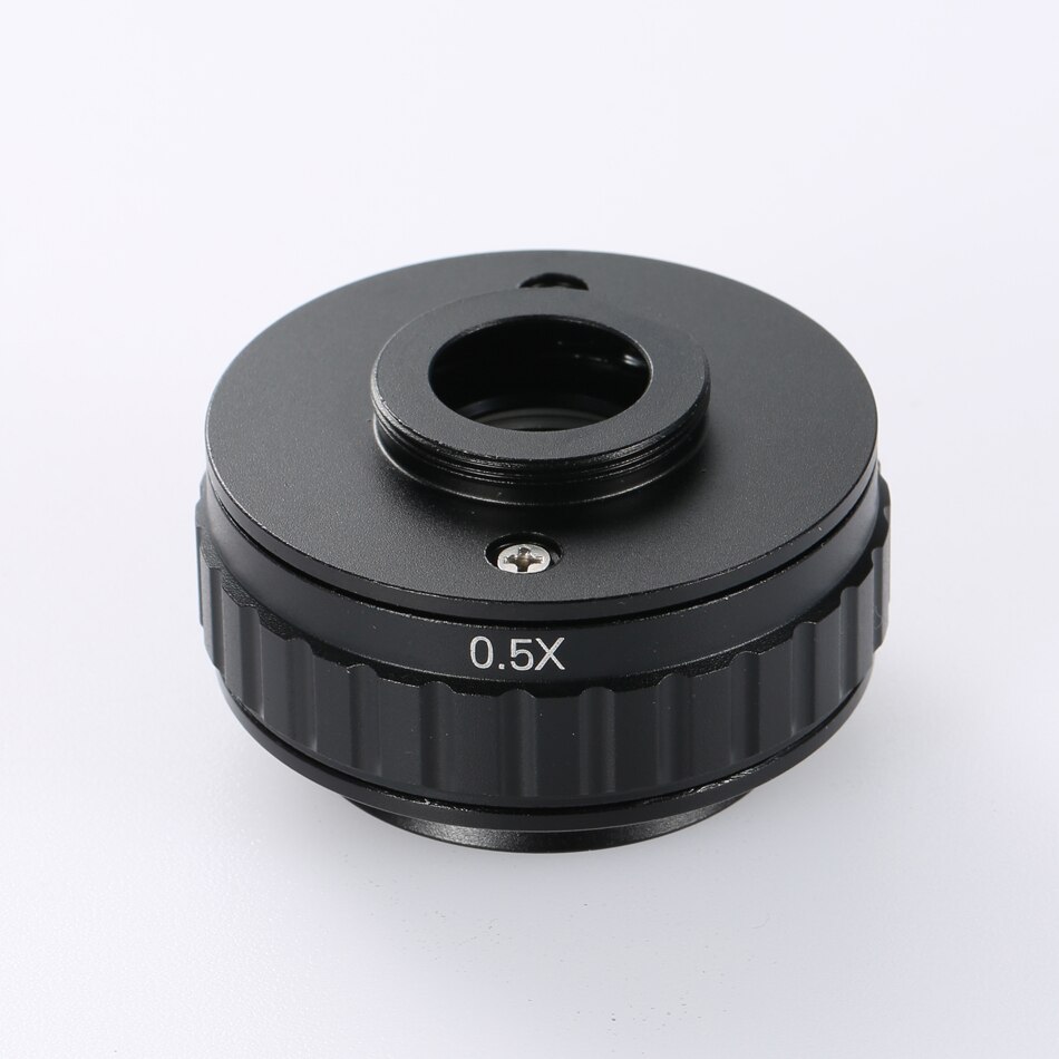 0.5X C-Mount Lens Adapter 1/2 1/3 Ctv Adapter Voor Szm Trinoculaire Stereo Microscoop Camera Accessoires Synchrone Focus: 0.5X
