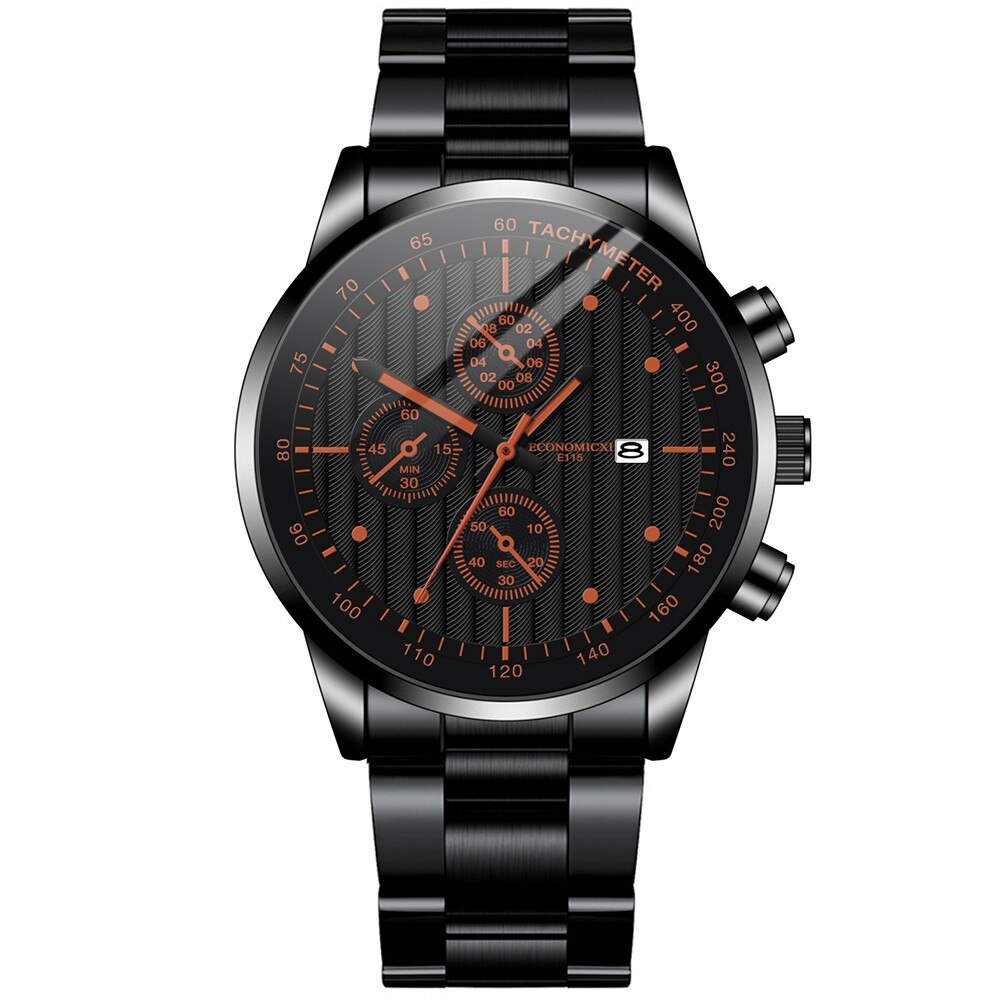 Mannen Horloges Mode Eenvoudige Zwart Blauw Goud Luxe Holle Stalen Mechanische Horloge Mannelijke Klok Decoratie Business Retro: C