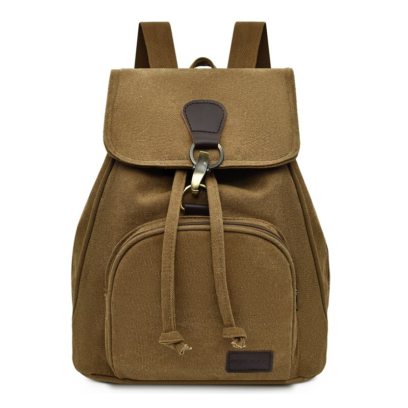Mannen canvas rugzakken vintage schooltas voor tienermeisjes retro college student mannelijke schooltassen stoffen rugzak: Bruin