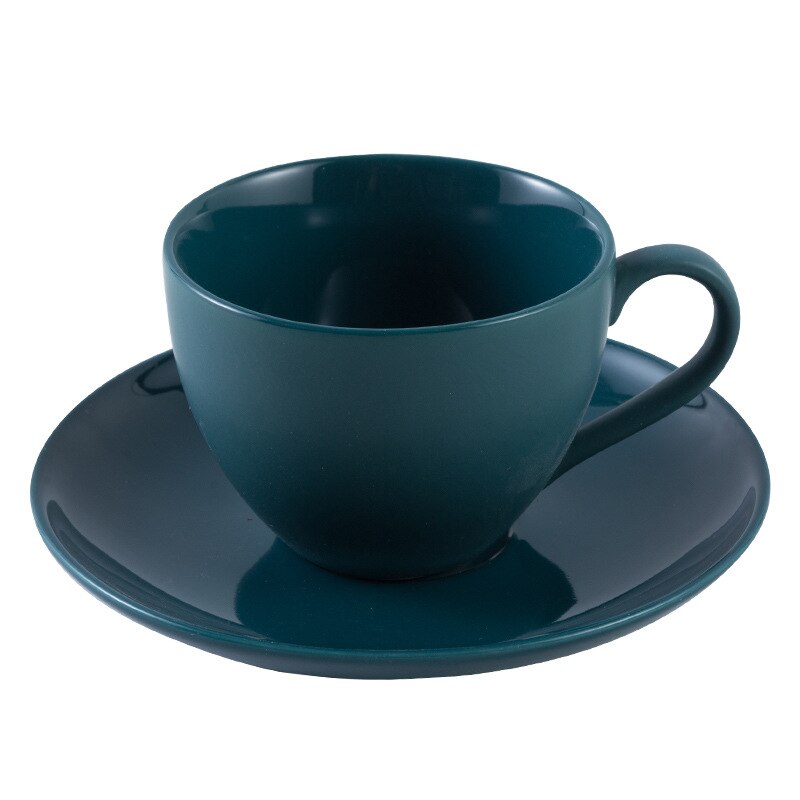 Large Capacity Ceramic Coffee Cup and Saucer Set Tableware Breakfast Milk Afternoon Tea Cappuccino Latte Mug for Dad Mom