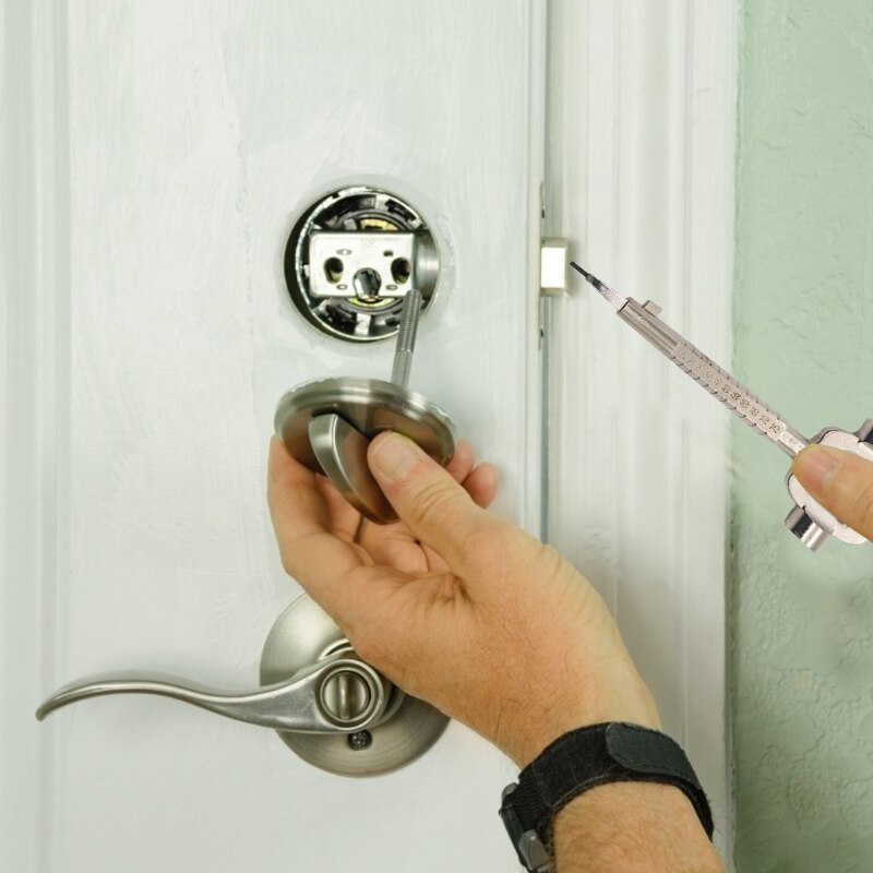 Slotenmaker Zinklegering Tool Opening Een Deur Volgende De Verwijdering De Cilinder Multi Purpose Cilinder Gauge Stapte Spindel Pins