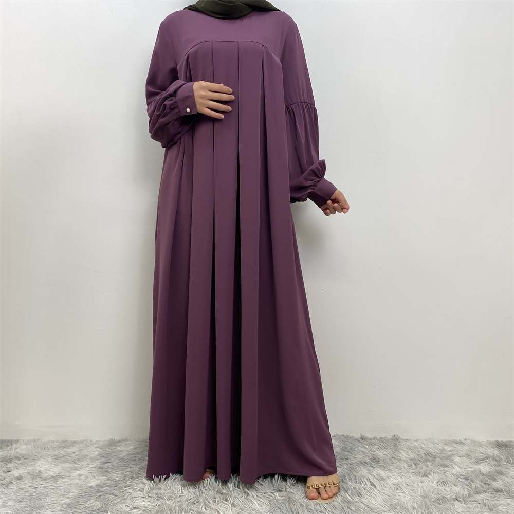 Shimmer Abayas Bishop manches femme musulmane vêtements Maxi robes en vrac dubaï turc modeste tenues décontracté Islam Ramadan Eid