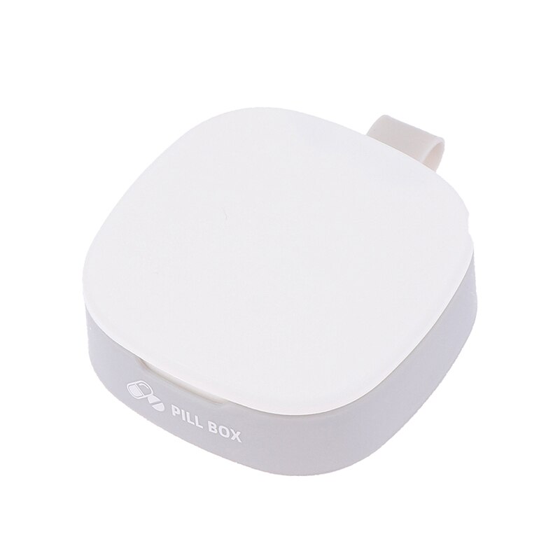1Pcs Pill Case Four Compartment Box Organizer Medicine Tablet Dispenser Splitters: White