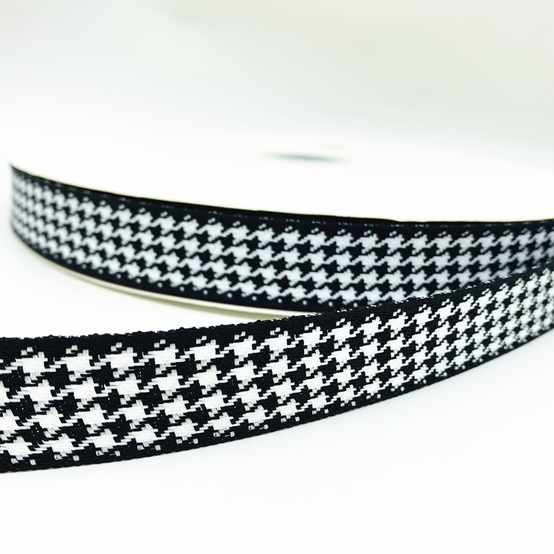 10/15/25/38Mm Houndstooth Plaid Lint Kerst Decor Lint Voor Handgemaakte Kerst Decoratie Diy cadeaupapier: Black / 10mm x 5yards