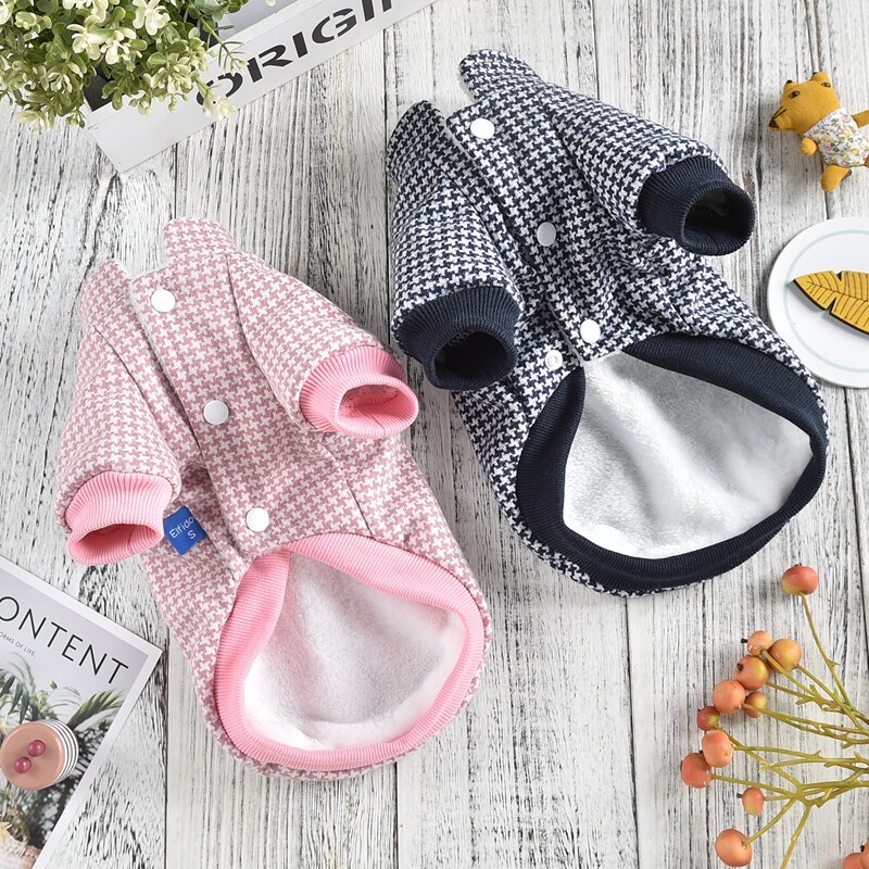 Ropa de pata de gallo para perros pequeños, con lazo negro grande, vestidos de lujo para mascotas, chaqueta, Atuendo para otoño e invierno, accesorio para gatos