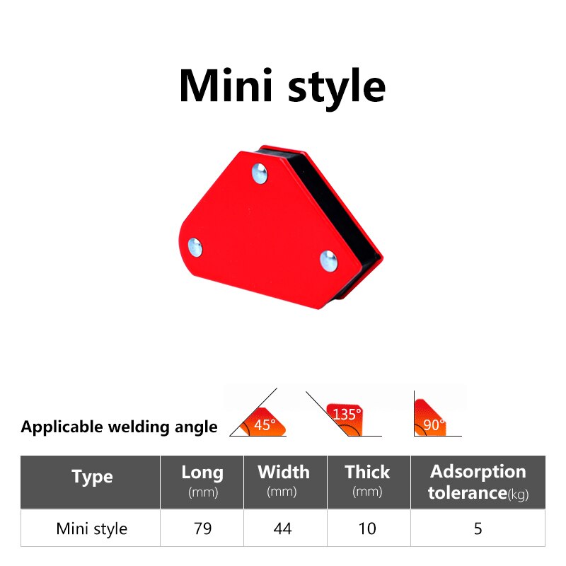 Magnetisk firkantet svejsevinkel sæde locator svejsevinkel svejsepositioner elektromagnetisk svejsemagnet sæde hjælpeværktøj: Mini 1 stk