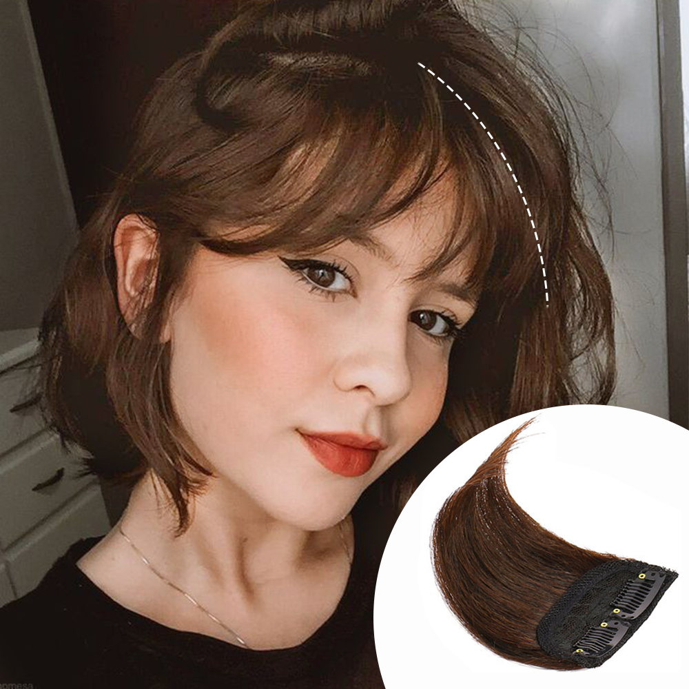 Mini Clip In Hair Pieces Clip In Hair Extensions For Short Hair Add Top/Side Volume Natural Hair Top Side Cover Hairpiece