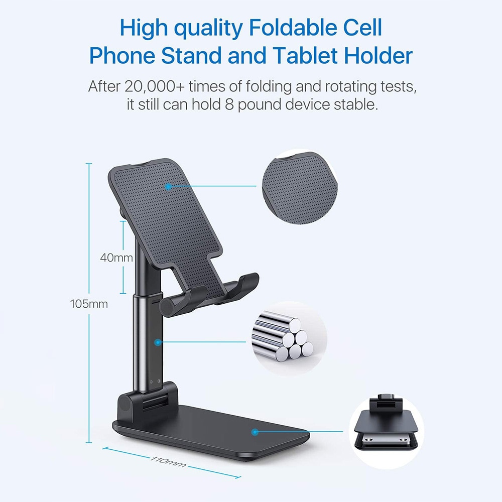 Portable Folding Tablet Holder for iPad Stand Holder Phone Mini Adjustable Soporte Tablet Holder Stand for ipad 10.2/10.5 Pro 11