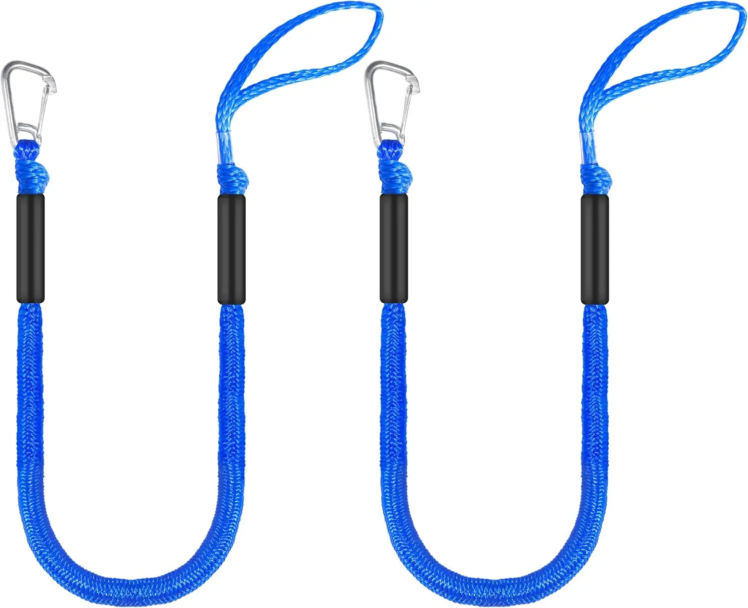 Líneas de muelle elásticas de 4 pies para barco, cuerdas de amarre de muelle (azul, 4 pies con un gancho)