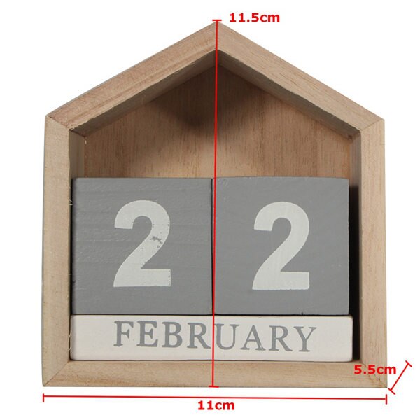 Vintage maison forme calendrier perpétuel bois bureau bloc en bois maison bureau fournitures décoration Artcraft