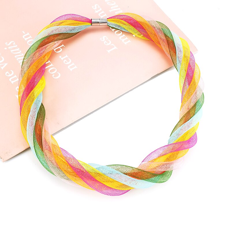 Ukebay Multicolour Choker Ketting Vrouwen Kraag Zachte Kettingen Bruiloft Kleding Accessoires Bohemian Sieraden