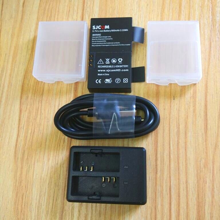 Sjcam originalt tilbehør 1350/900 mah lader li-ion batteri til  m10 sj4000 sj5000x soocoo  s100 c30 eken  h3 h9 h8 handling kamera: En kombinasjon