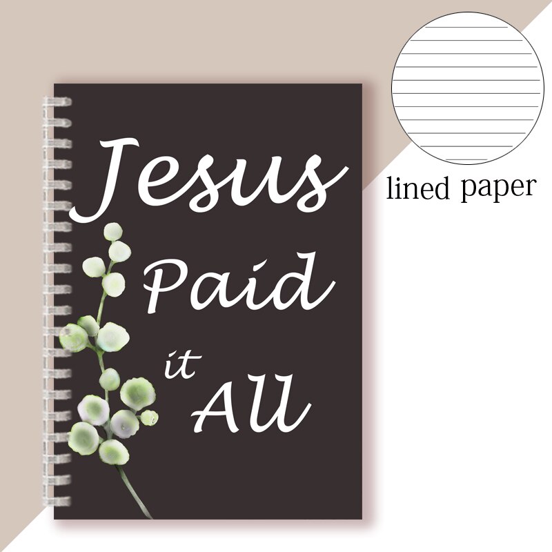 Jesus Paid It All All To Him I Owe - Spiral Notebook Scripture Hymn Writing Memo Note Book Bible Verses Quote Christian Faith: 5