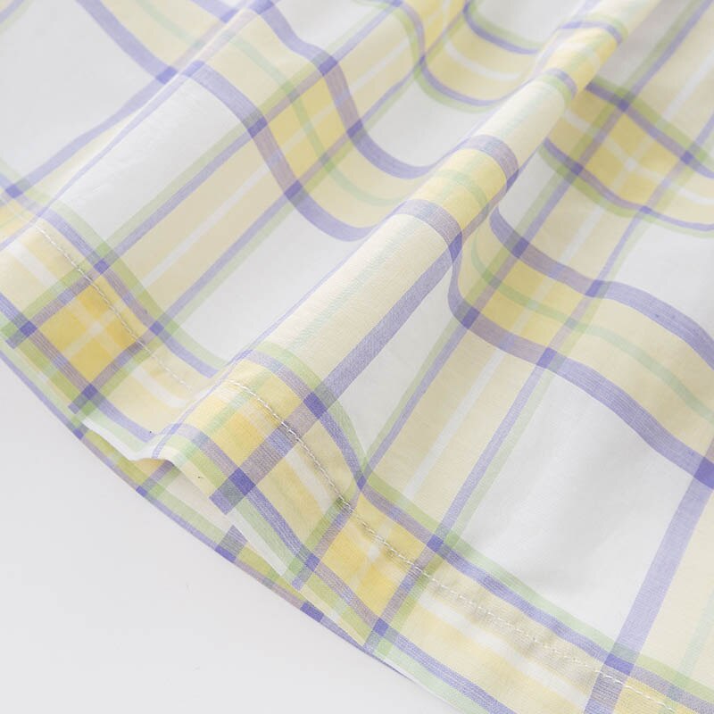 Dba 6620 dave bella spring baby piger gul plaid skjorte børn bomuld lolita toppe børn bluser