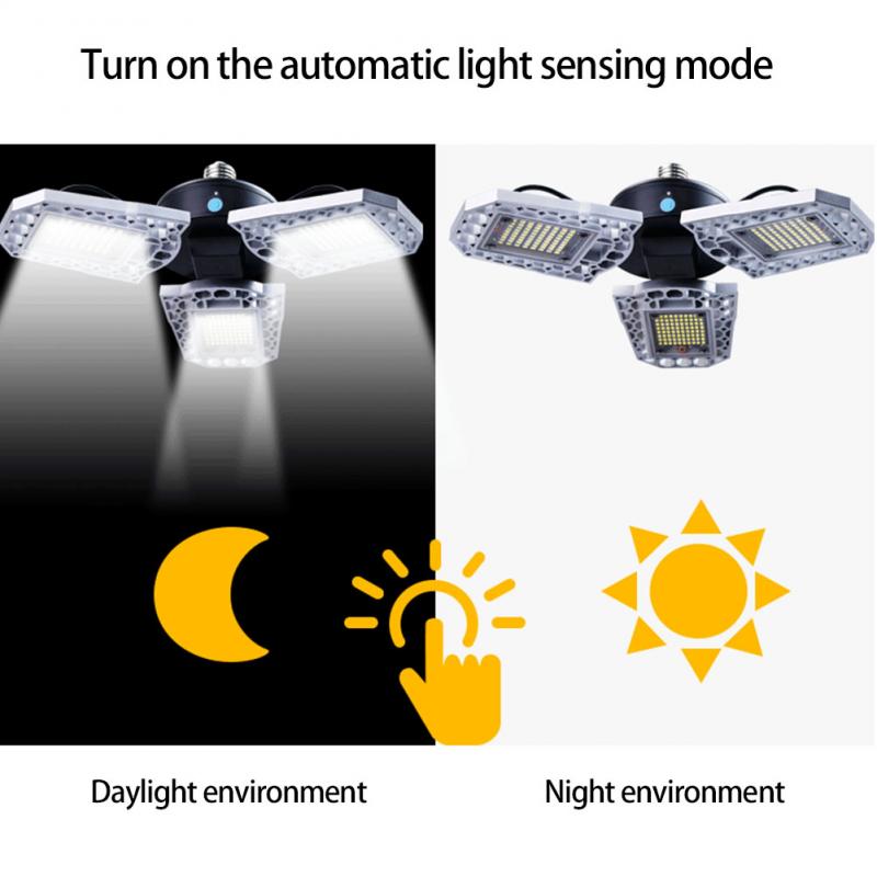 360-degree LED Garage Ceiling Lights Flush Mount Deformable Lamp 85% Energy Save High Brightness Ideal For Workshops Mines Barns