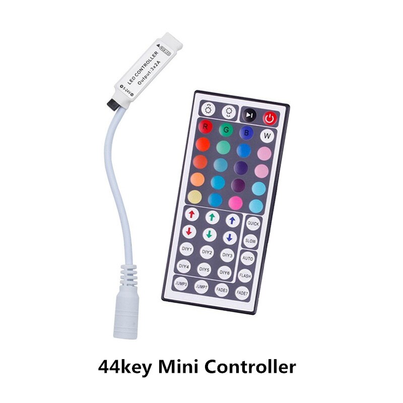 DC12V Mini LED Controller RGB Controler 24 Key 44 Key IR Remote Control RGB Controller For 5050 2835 RGB Strip Lights