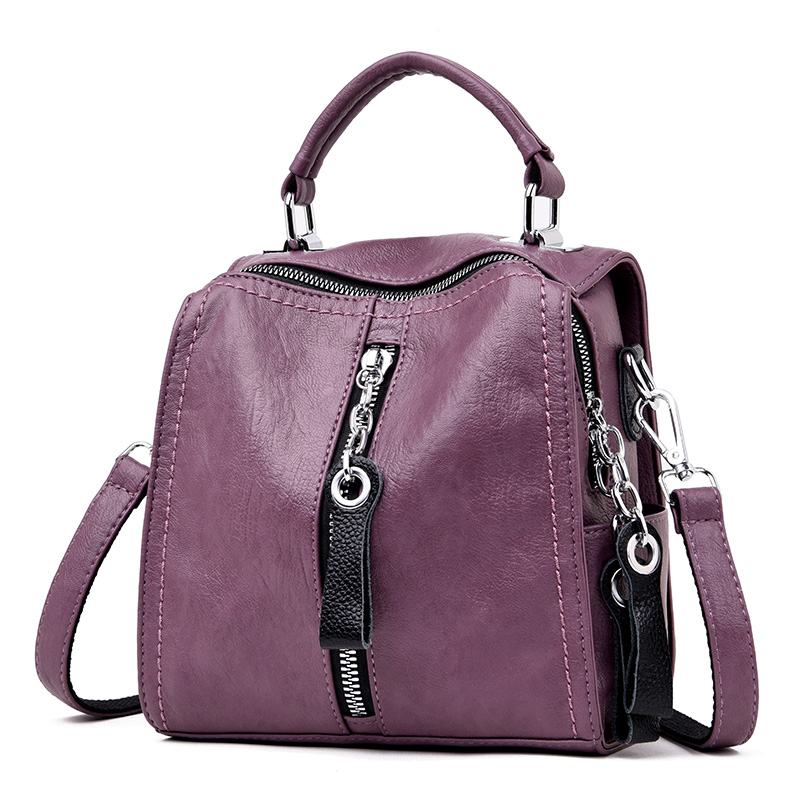 Glorria Luxury Leather Handbags Women Bags Shoulder Crossbody Bag for Women Multifunction Bag Big Tote Sac: Purple