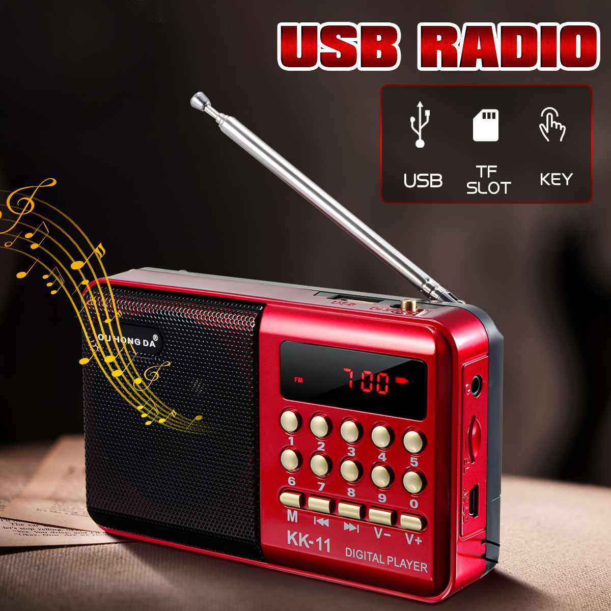 Radio Draadloze Luidsprekers Draagbare Fm Radio Muziekspeler Digitale Mini Radio Multifunctionele Fm Sound Recorder Insteekkaart