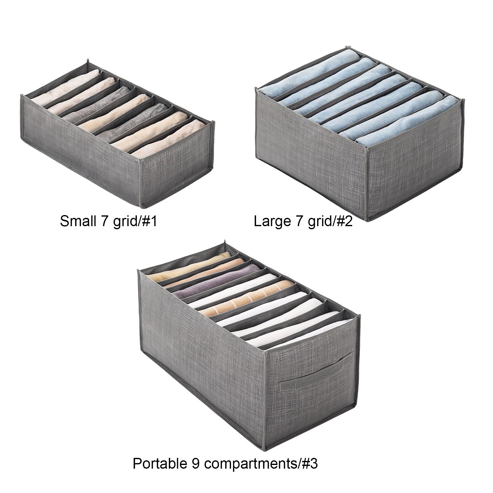 7/9 Grids Wardrobe Clothes Organizer Jeans Compartment Storage Box Foldable Washable Closet Drawer Bedroom Separation Box