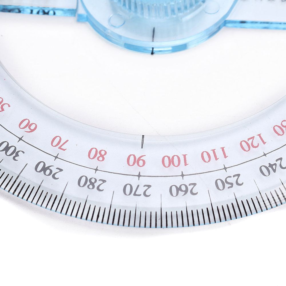 Transparent 360 Degree Pointer Protractor Round Ruler Gauge Measuring Tool Drafting Supplies School Office Supplies Portable