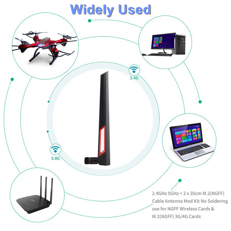 Antena macho 10dbi wifi rp sma, antena universal de 2.4ghz 5ghz para amplificador de sinal de roteador wlan