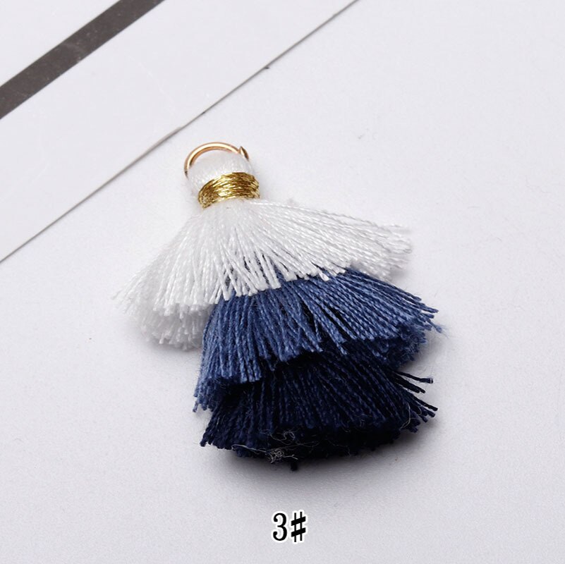 6pcs/lot 35mm three layers Overlapping tassels silk fringe sewing tassel decorative key tassels for curtain home decoration: 03