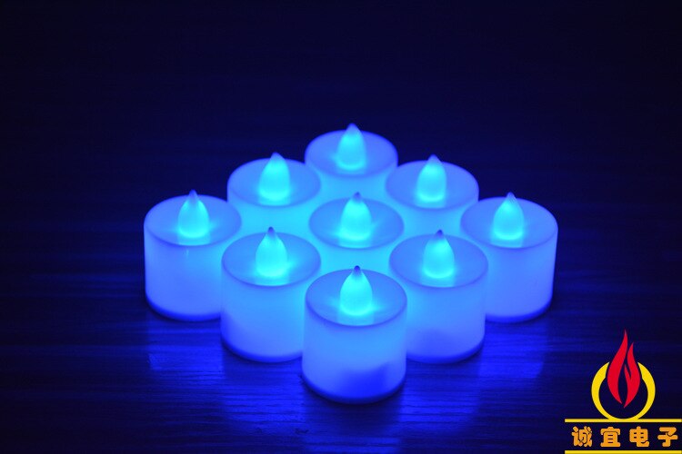 Velas de luz LED para el hogar, velas de luz, lámpara, Tealight, romántico, , votivo, batería sin llama, electrónica colorida, el mejor para el hogar, 1 ud.: blue twinkling