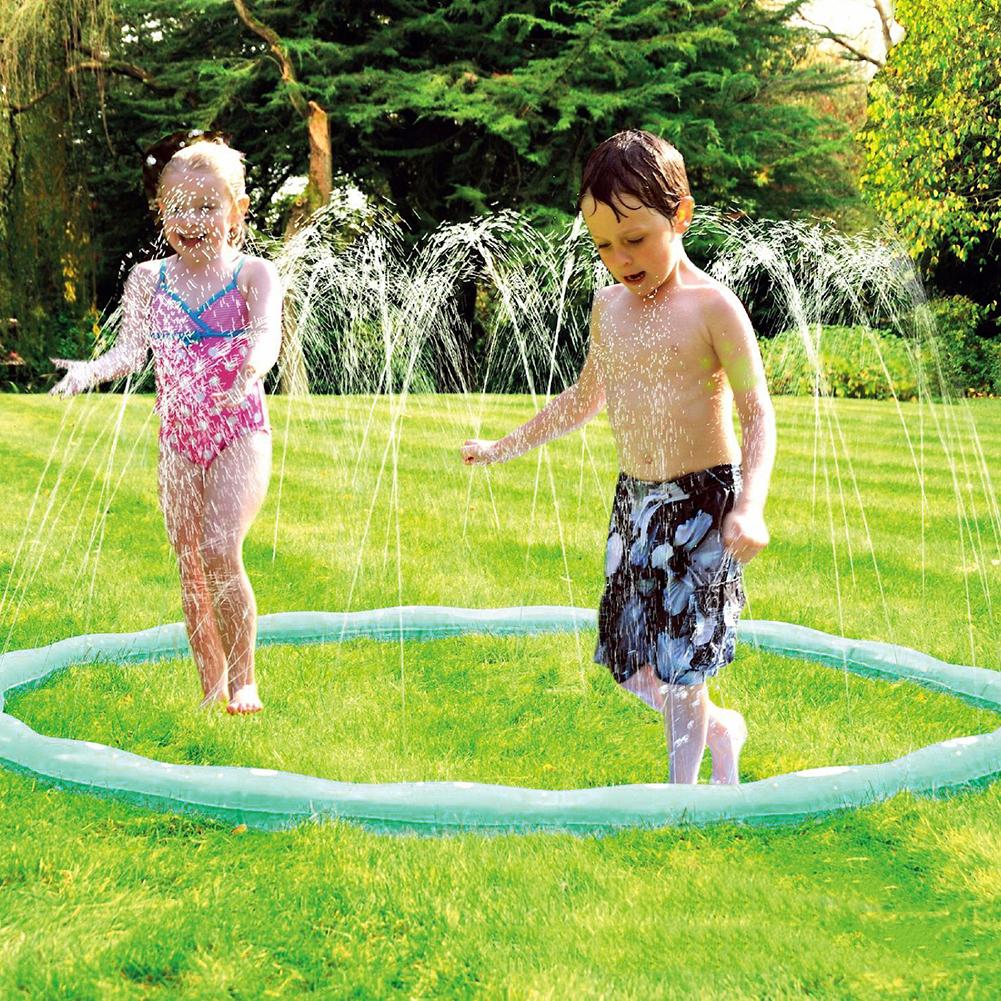 Protable Outdoor 200CM Children Lawn Sprinkler Hoop Ring PVC All-round Cooling Water Splash Toy Summer Have Fun Paly Toys