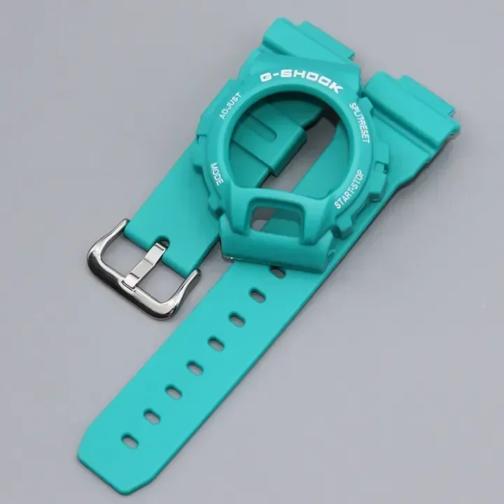 Funda de silicona para Casioak, correa de repuesto de resina para GW-6900A, G-6900B, GLX-6900GB, DW6900, accesorios de bricolaje: Rosa verde