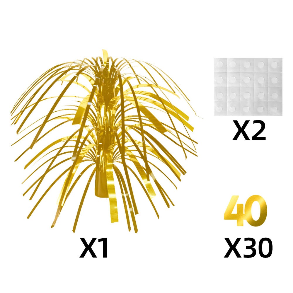 Decoraciones para de cumpleaños de 40 años, pancarta de papel para feliz 40 cumpleaños, globos de látex de 12 pulgadas, suministros colgantes para de 40 cumpleaños