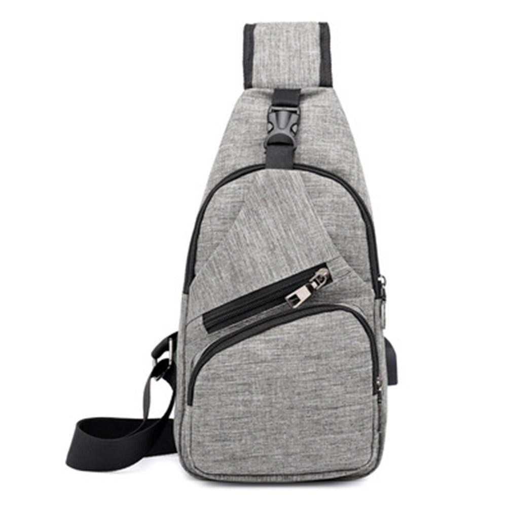 Anti Diefstal Borst Zak Men's Trend Praktische Canvas Taille Usb Opladen Man Vrouw Schoudertas Crossbody Tas
