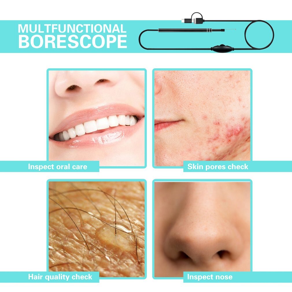 3 in 1 Visual ear canal endoscope Ear Cleaner with 30M/130M pixels Camera Endoscope Kit ear wax removal tool Health Care