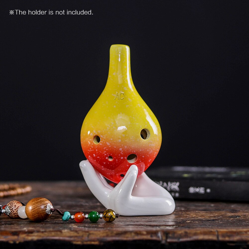 Ocarina de cerámica con 6 agujeros, instrumento Musical de estilo de botella de vino Alto C con cordón, puntuación de música para amantes de la música y principiantes