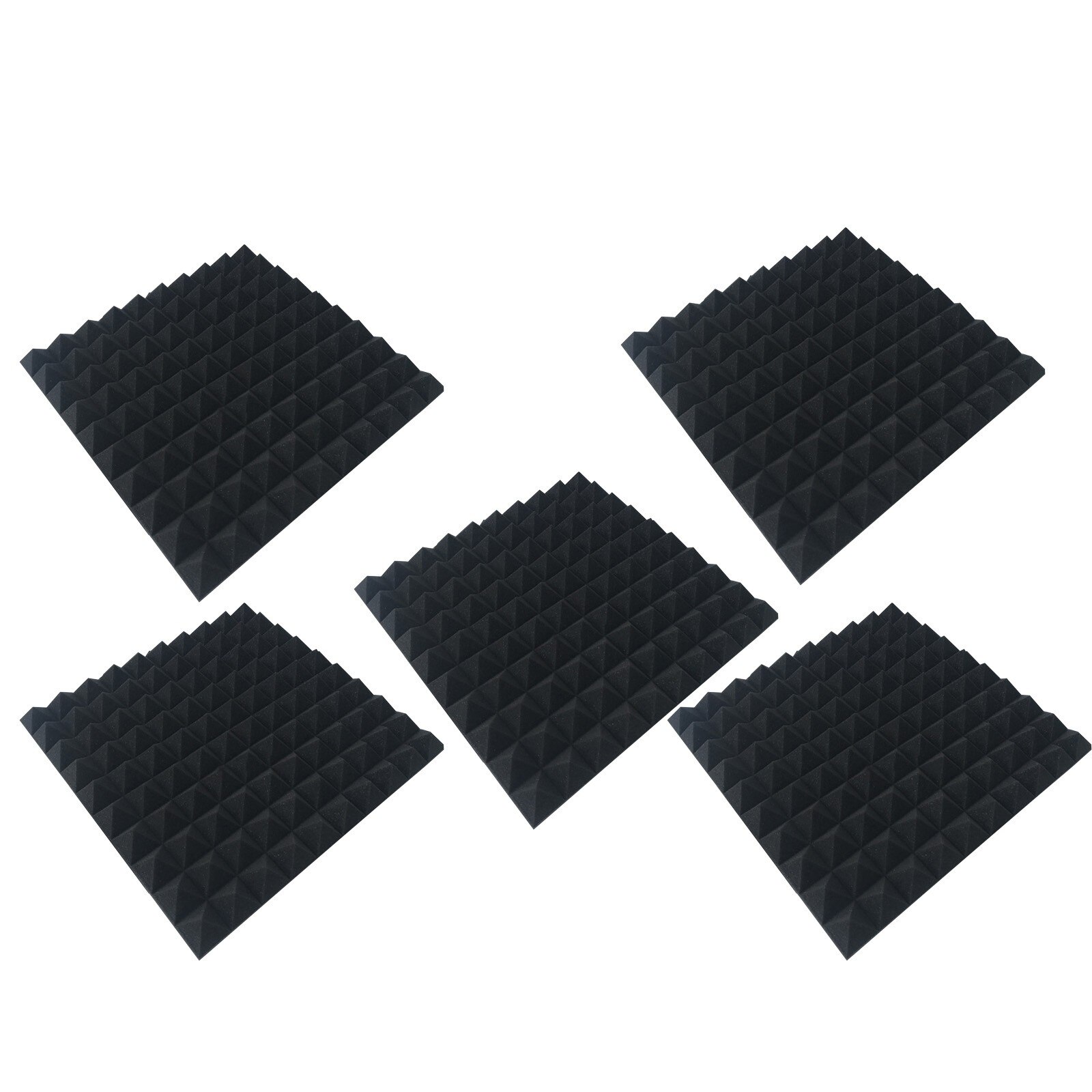 5pc Home Scene Layout, Sound-absorbing Foam Wall, Indoor Sound-absorbing Soundproofing Foam Sound-absorbing Noise Sponge#g30: Black
