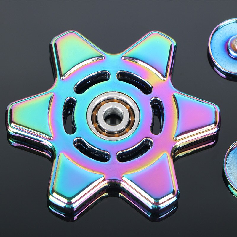 Spinner de mano de metal de juguete tri-spinner de seis estrellas colorido para el autismo y el ADHD niños adultos enfoque mágico de rotación array