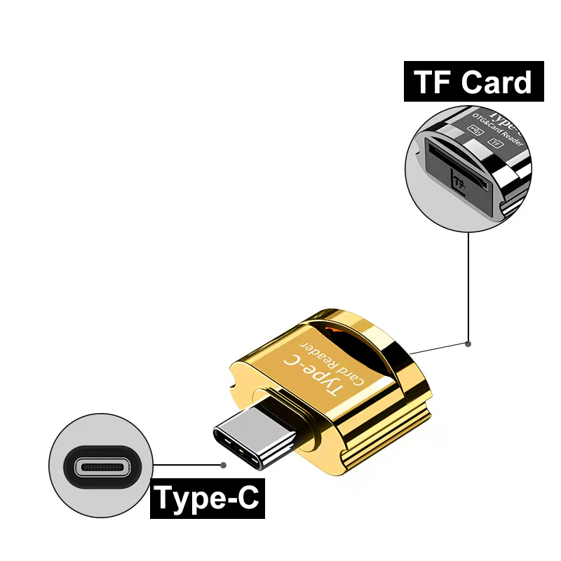 Elough TF Card Reader Micro-SD Card to Micro USB Type C OTG Adapter Memory Card to USB C High Speed For Macbook Xiaomi Samsung: Dark Grey