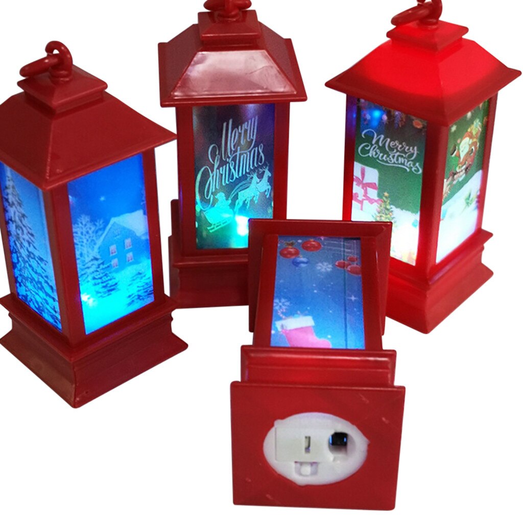 Santa Claus Led Lights Christmas Decorative Snowman Atmosphere Scene Decor Festive Decorative Glowing Night Light House