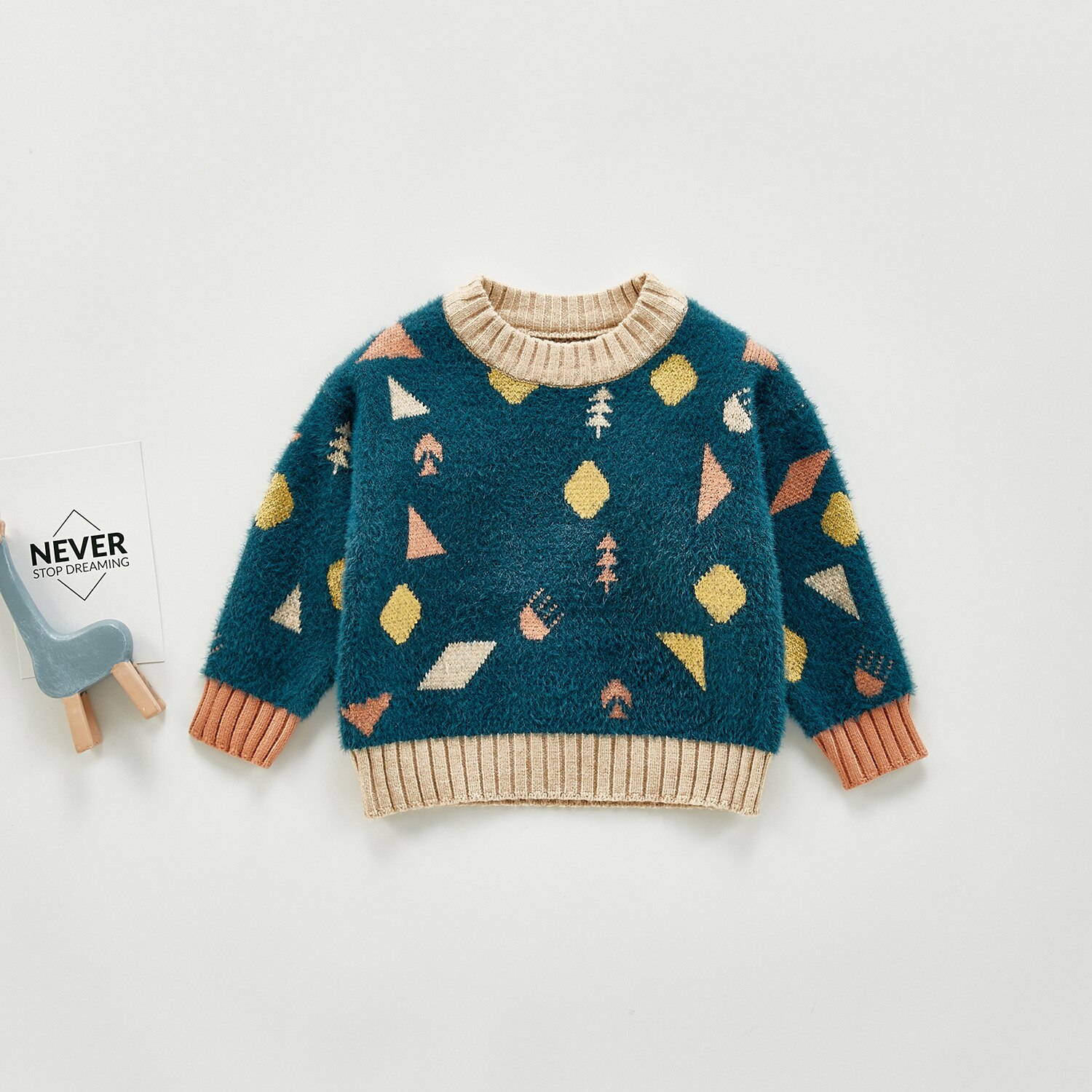 Herfst En Winter Kinderen Meisjes En Jongens Gebreid Vest: Green / 100(24m-3t)