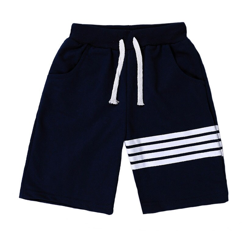 4- stribede baby drenge shorts bukser marineblå elastisk talje børn sport afslappet bukser bomuld børn harembukse 90-140 bukser: C1 / 6t