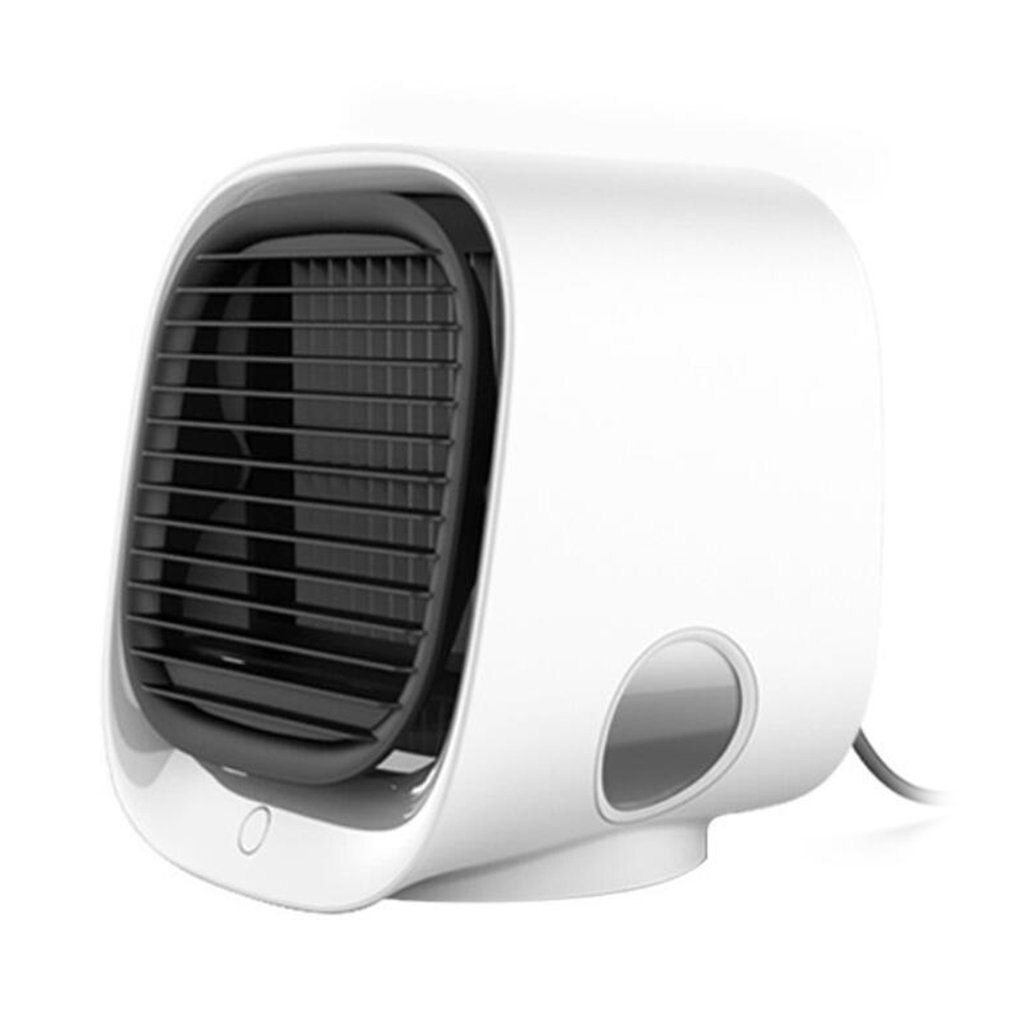Desktop Mini Air Conditioner USB Fan Air Humidifier Moisturizing Cooling Device Portable Fan for Home Office: White