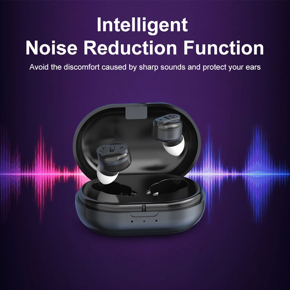 Rechargeable Hearing Aids Mini Sound Amplifier Enhancer Portable Wireless Hearing Amplifier for Adults Hearing Aids with Botton