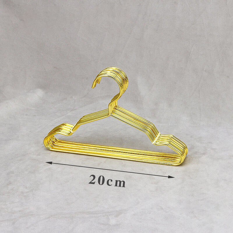 Cintres solides en fil métallique pour animaux de compagnie, 10 pièces, petits cintres pour chien, chiot, chat, accessoires de produits, adaptés à une tige de placard régulière: 20cm -gold 10pcs