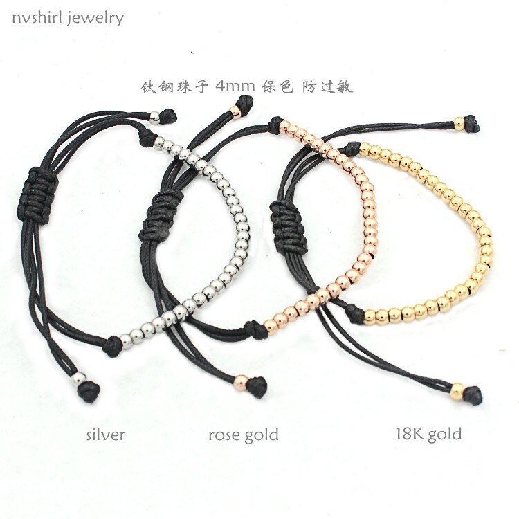 Pulsera de cuentas de acero inoxidable para hombre y mujer fj128