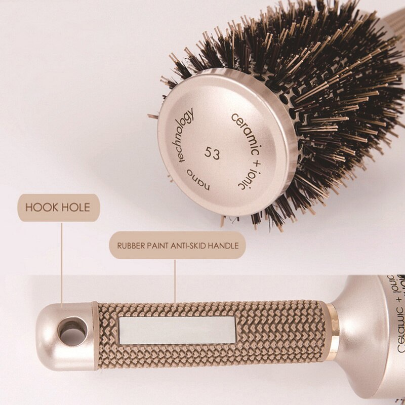 4 Sizes Salon Styling Tools Round Hair Comb Hairdressing Curling Hair Brushes Comb Ceramic Iron Barrel Comb
